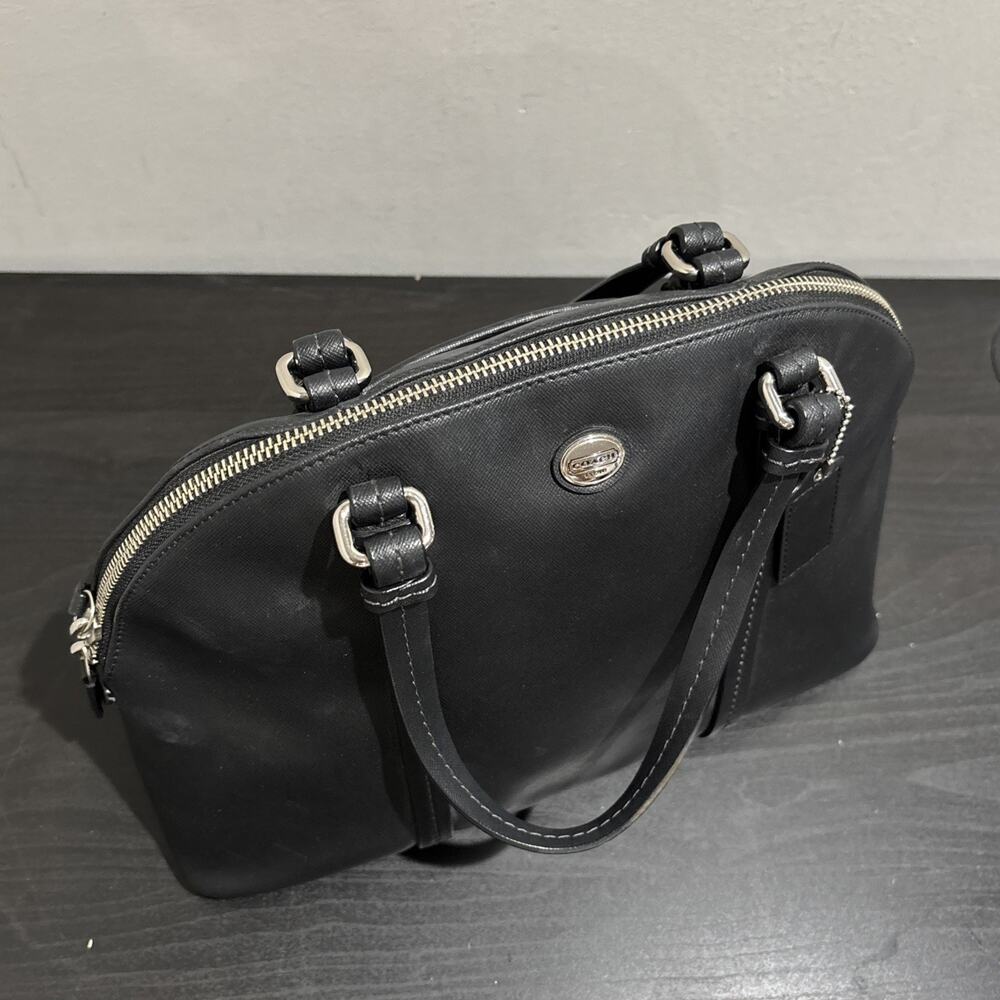 Vintage Coach Peyton Cora Domed Satchel Black F25671 **NO STRAP - Picture 8 of 13